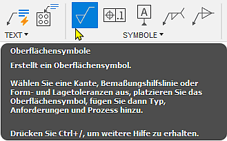 Software CAD - Fusion-Tutorial - Distanzstueck - Schriftfeld - Oberflaechensymbol.gif
