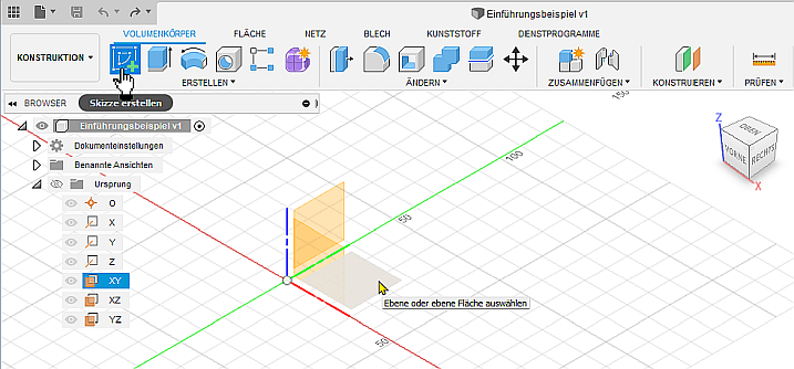Software CAD - Fusion-Tutorial - Intro - neue Skizze1.gif