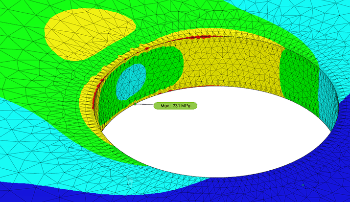Datei:Software CAD - Tutorial - 2D Komponente - Belastung - Belastungsanalyse - maximale Kantenverfeinerung.gif
