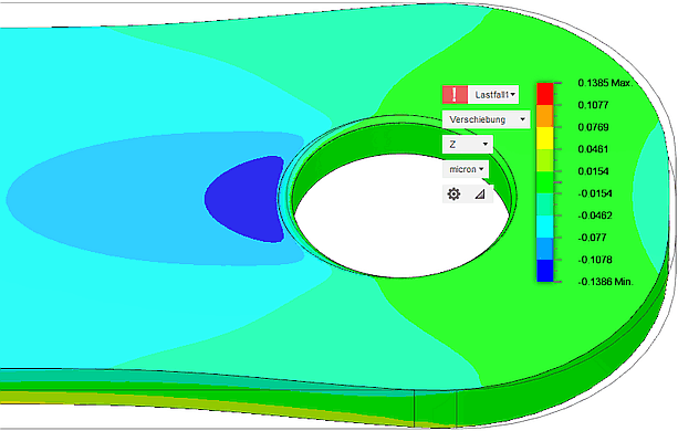 Datei:Software CAD - Tutorial - 2D Komponente - Belastung - Deformation - Z-Verschiebung.gif