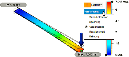 Datei:Software CAD - Tutorial - Analyse - Fusion 360 - Simulation Statisch Last-Kraft Verschiebung.gif