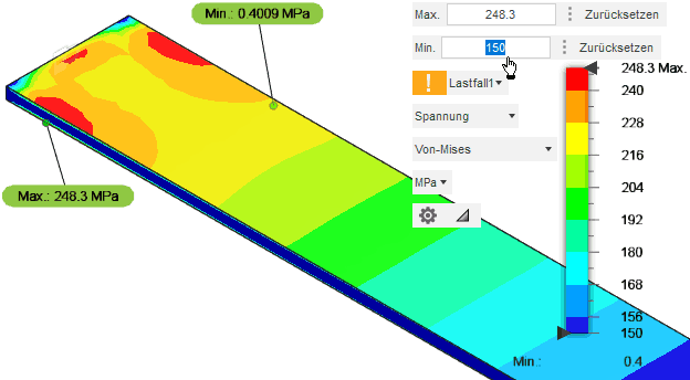 Software CAD - Tutorial - Analyse - Fusion 360 - Simulation Statisch Legende Min Max.gif