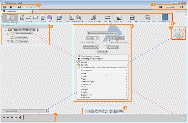 Software CAD - Tutorial - Analyse - Fusion 360 - User-Interface.gif