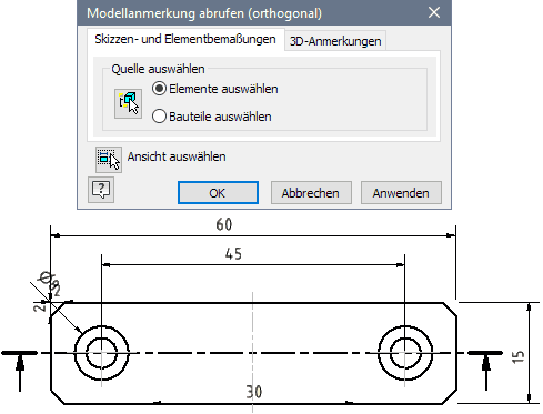 Software CAD - Tutorial - BONUS - Bemaszung - Abrufdialog Bauteil waehlen.gif
