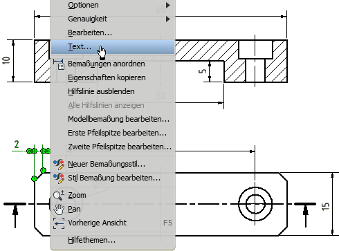 Software CAD - Tutorial - BONUS - Bemaszung - Kontextmenue Text.gif