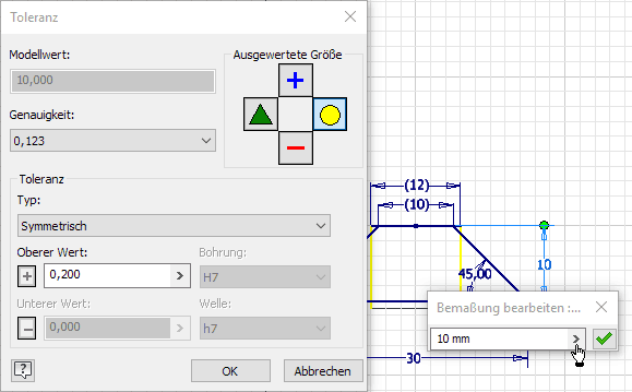 Software CAD - Tutorial - Bauteil - Toleranzanalyse Toleranzen der Kettenmasze.gif