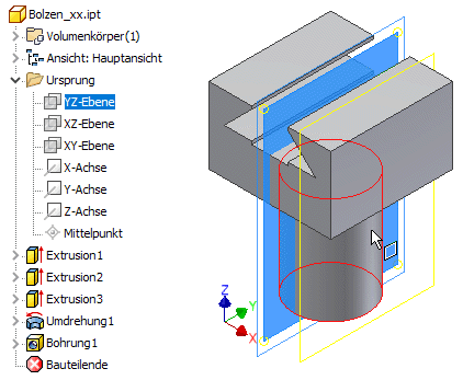 Software CAD - Tutorial - Bauteil - arbeitselemente - arbeitsebene definieren.gif