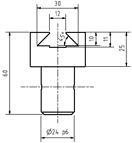 Software CAD - Tutorial - Bauteil - masztoleranzen - schaftdurchmesser p6 in zeichnung.gif