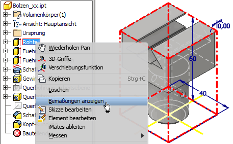 Software CAD - Tutorial - Bauteil - mittellinien - bemaszung anzeigen rohteil.gif
