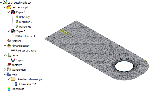 Datei:Software CAD - Tutorial - Belastung - 2D-Modell - Mittelflaeche vernetzt.gif