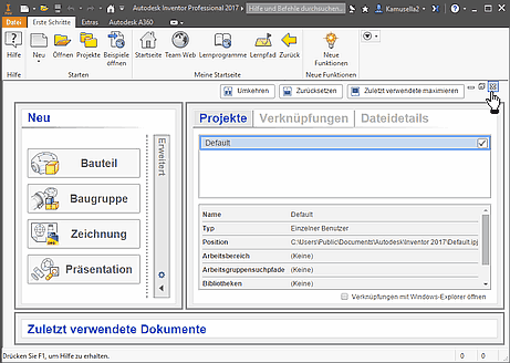 Datei:Software CAD - Tutorial - Einleitung - Benutzeroberflaeche Start0.gif