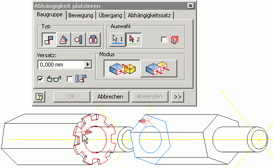 Software CAD - Tutorial - Intro - Distanzstueck - Baugruppe - Passend-Passend Flaechen.gif