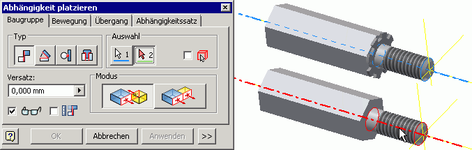 Software CAD - Tutorial - Intro - Distanzstueck - Baugruppe - Passend Axial.gif