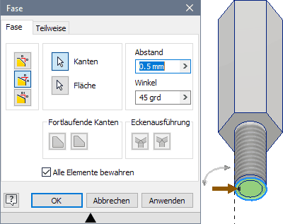 Datei:Software CAD - Tutorial - Intro - Distanzstueck - Gewinde-Fase0 5x45.gif