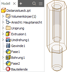 Software CAD - Tutorial - Intro - Distanzstueck - Komplett als Glasteil.gif