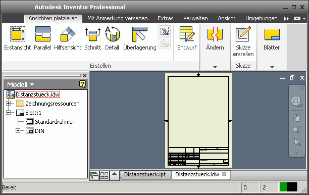 Software CAD - Tutorial - Intro - Distanzstueck - Zeichnungsansichten Leeres Blatt.gif