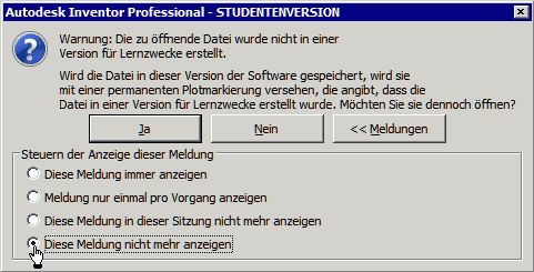 Datei:Software CAD - Tutorial - Warnung-Studentenversion.gif