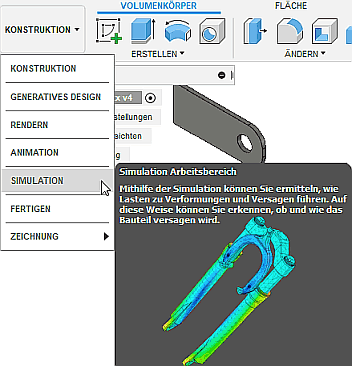 Datei:Software FEM - Tutorial - 2D Komponente - Belastung - Modelltransfer in Simulation.gif