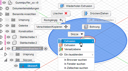 Datei:Software FEM - Tutorial - 3D-Baugruppe - Bauteil Gummihuelse Profil fuer Extrusion waehlen.gif