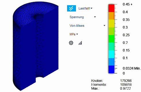 Datei:Software FEM - Tutorial - 3D-Baugruppe - CAD-Belastungsanalyse Postprocessing Animation.gif