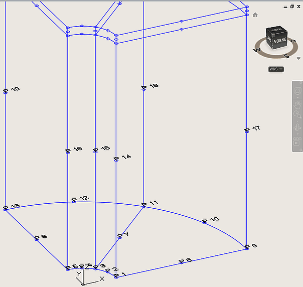 Datei:Software FEM - Tutorial - 3D-Mechanik - Z88 - Hexaeder-Netz AutoCAD zwei Knoten-Ebenen fertig.gif