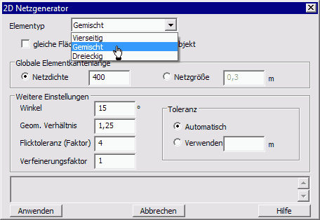 Software FEM - Tutorial - Belastung - Multiphysics - manuell - 2D-Netzgenerator Parameter.gif