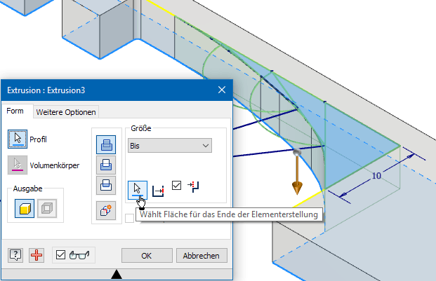 Datei:Software FEM - Tutorial - Formoptimierung - Methode der Zugdreiecke - Konstruktionsskizze Extrusion.gif