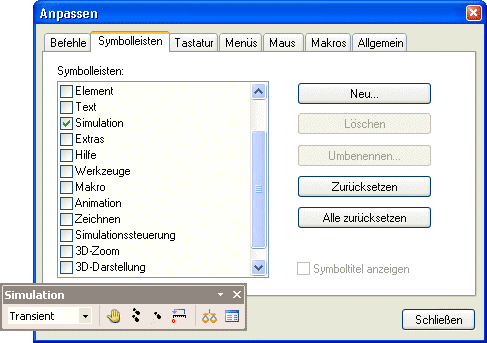 Datei:Software SimX - Einfuehrung - Elektro-Chaos - C-Exp01 Anpassen Symbolleisten.gif