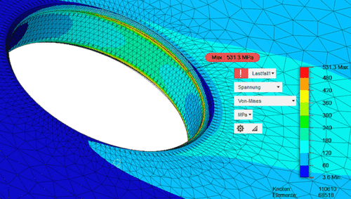 Software CAD - Tutorial - 2D Komponente - Belastung - Belastungsanalyse - Fasen - Spannungsverlauf.gif