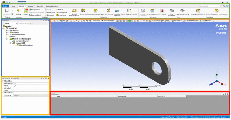 Datei:Software FEM - Tutorial - 2D-Bauteil - Ansys - Mechanical-GUI.gif