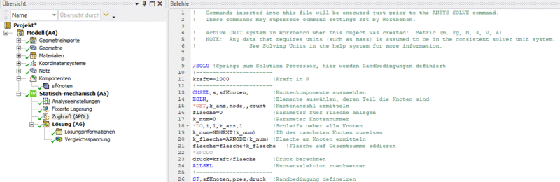 Datei:Software FEM - Tutorial - 2D-Bauteil - Ansys - Randbedingungen Zugkraft-APDL.gif